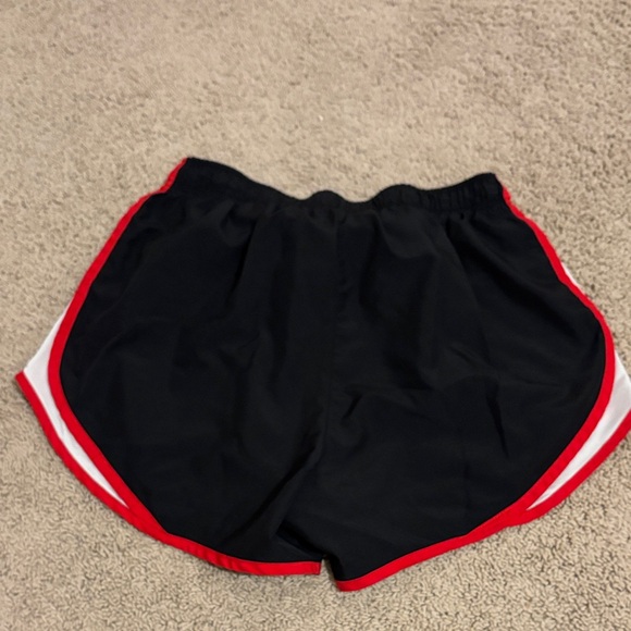 Nike Women's Black and Red Athletic Shorts - Picture 4 of 4
